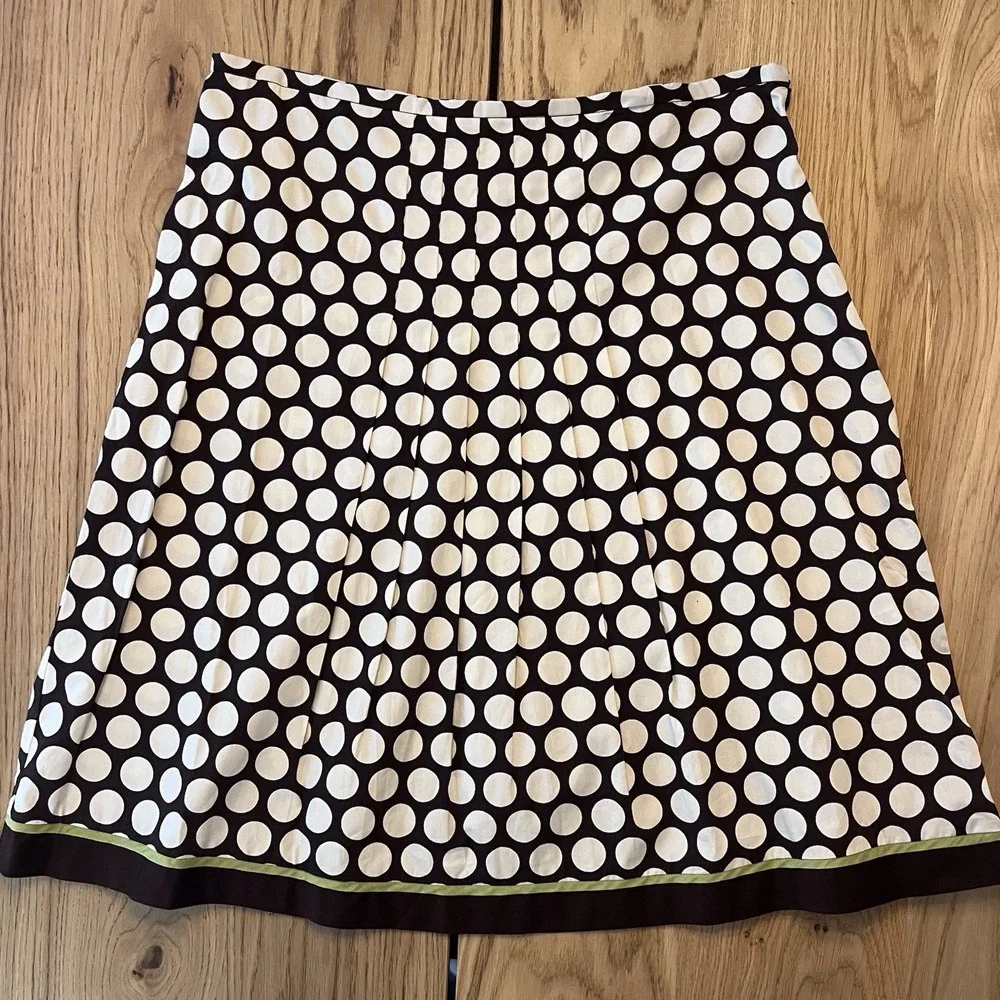 Amanda Lane Polkadot 100% cotton Pleated Skirt‎ Size 16